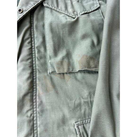 Vintage Military Style Olive Green Jacket With 1-800 Get Lost Patch B4 - Picture 3 of 7